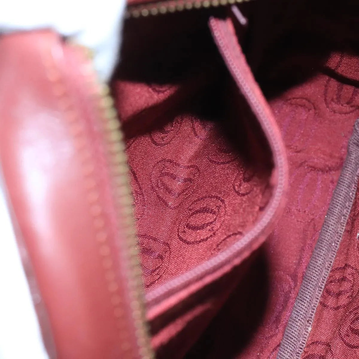 cartier Must de Cartier Leather, Burgundy, Leather, Shoulder Bag