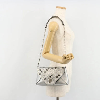 Louis Vuitton Love Note Chain Clutch Leather, Silver, Leather, Shoulder Bag