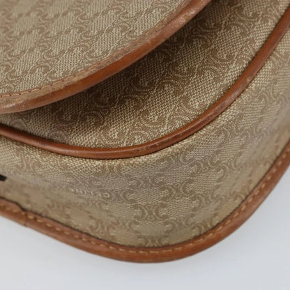 Celine Vintage Macadam Canvas and Leather, Beige, Canvas, Shoulder Bag