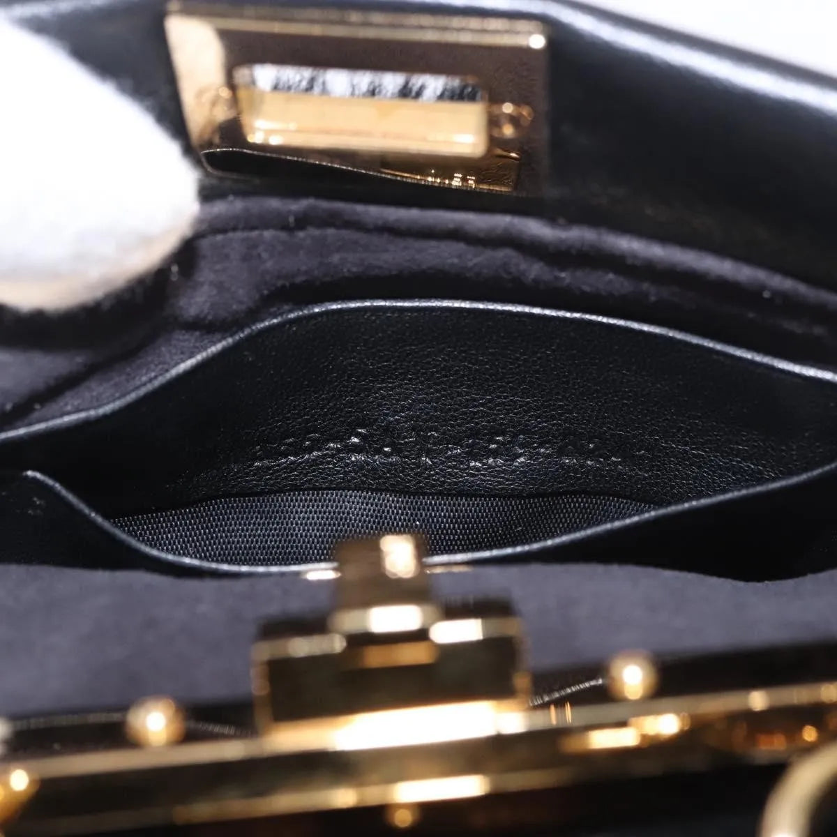 Fendi Peekaboo Fur, Black, Fur, Handbag