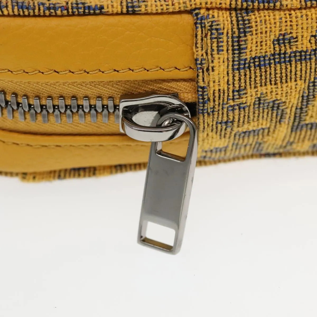 Christian Dior Vintage Trotter Canvas, Yellow, Canvas, Clutch