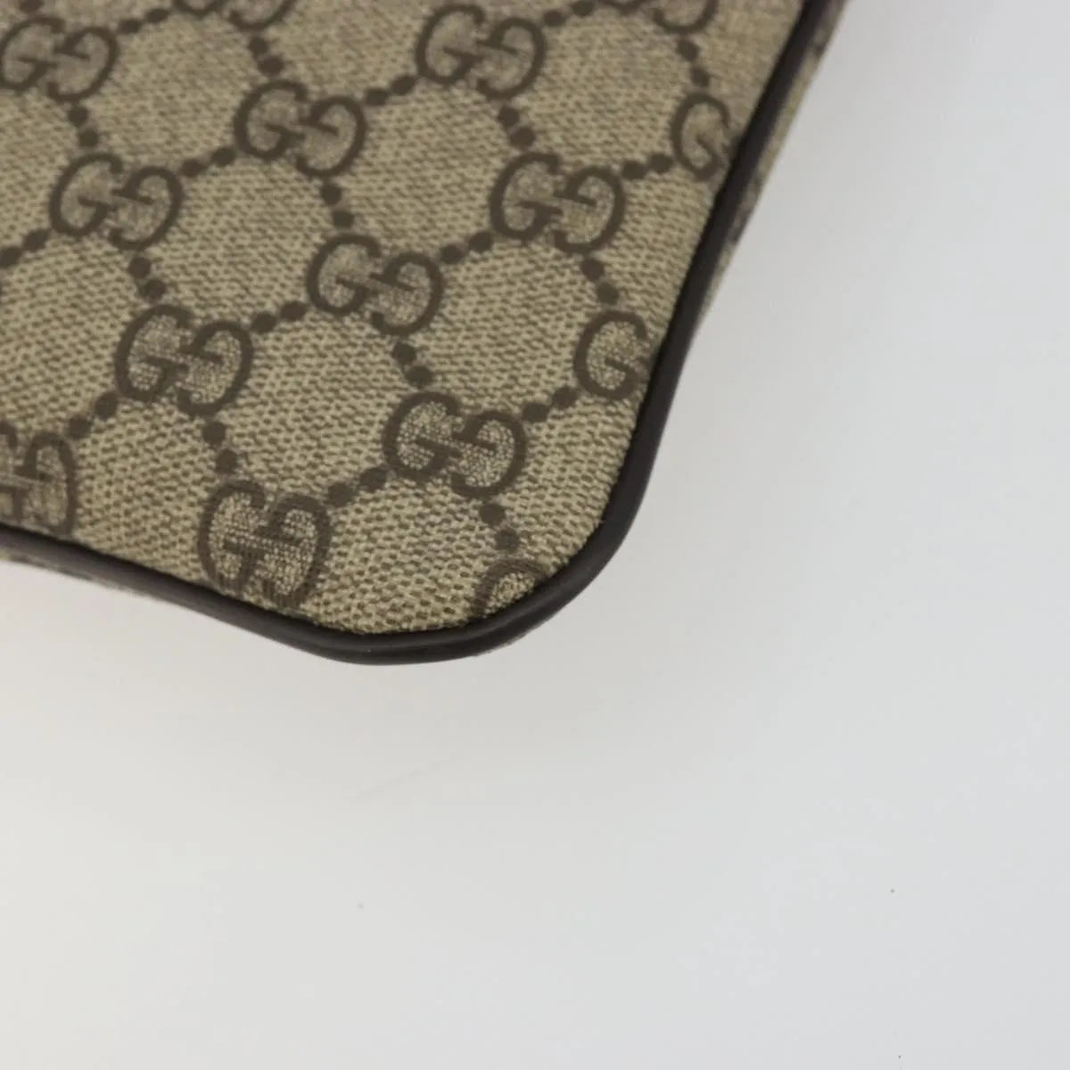Gucci Zip Top Messenger GG Canvas with Leather, Beige, Canvas, Shoulder Bag