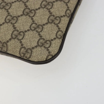 Gucci Zip Top Messenger GG Canvas with Leather, Beige, Canvas, Shoulder Bag