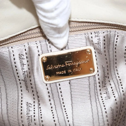 Salvatore Ferragamo Betulla Chain Tote Leather, White, Leather, Handbag
