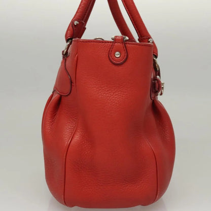Salvatore Ferragamo Gancini Handle Tote Leather, Red, Leather, Handbag