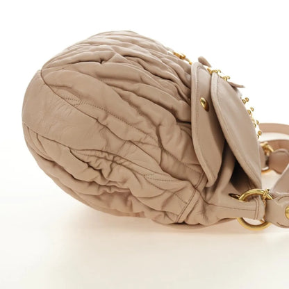 Miu Miu Madras Convertible Lock Tote Leather, Pink_gold, Leather, Handbag