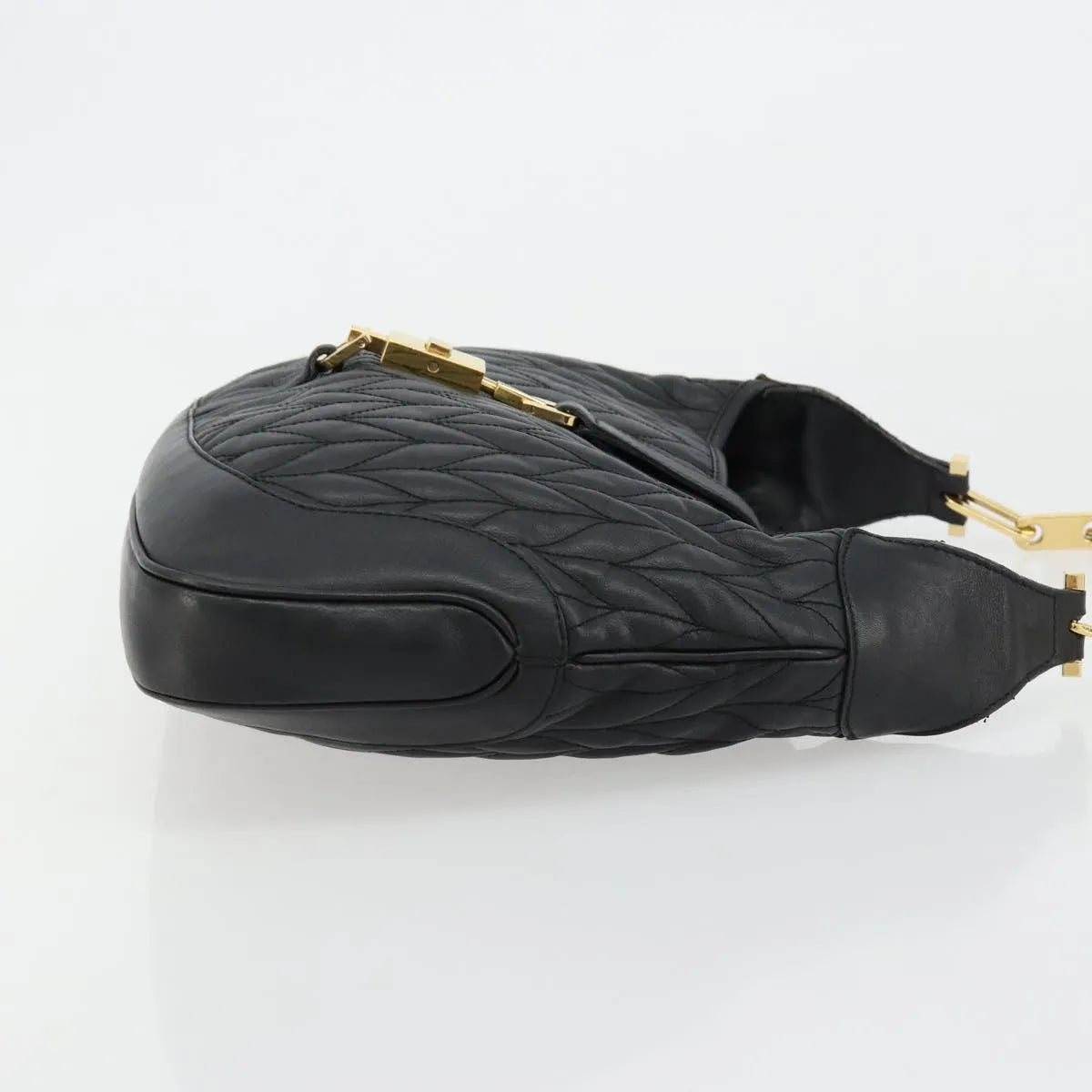 Gucci Vintage Jackie Shoulder Canvas and Leather, Black, Leather, Handbag
