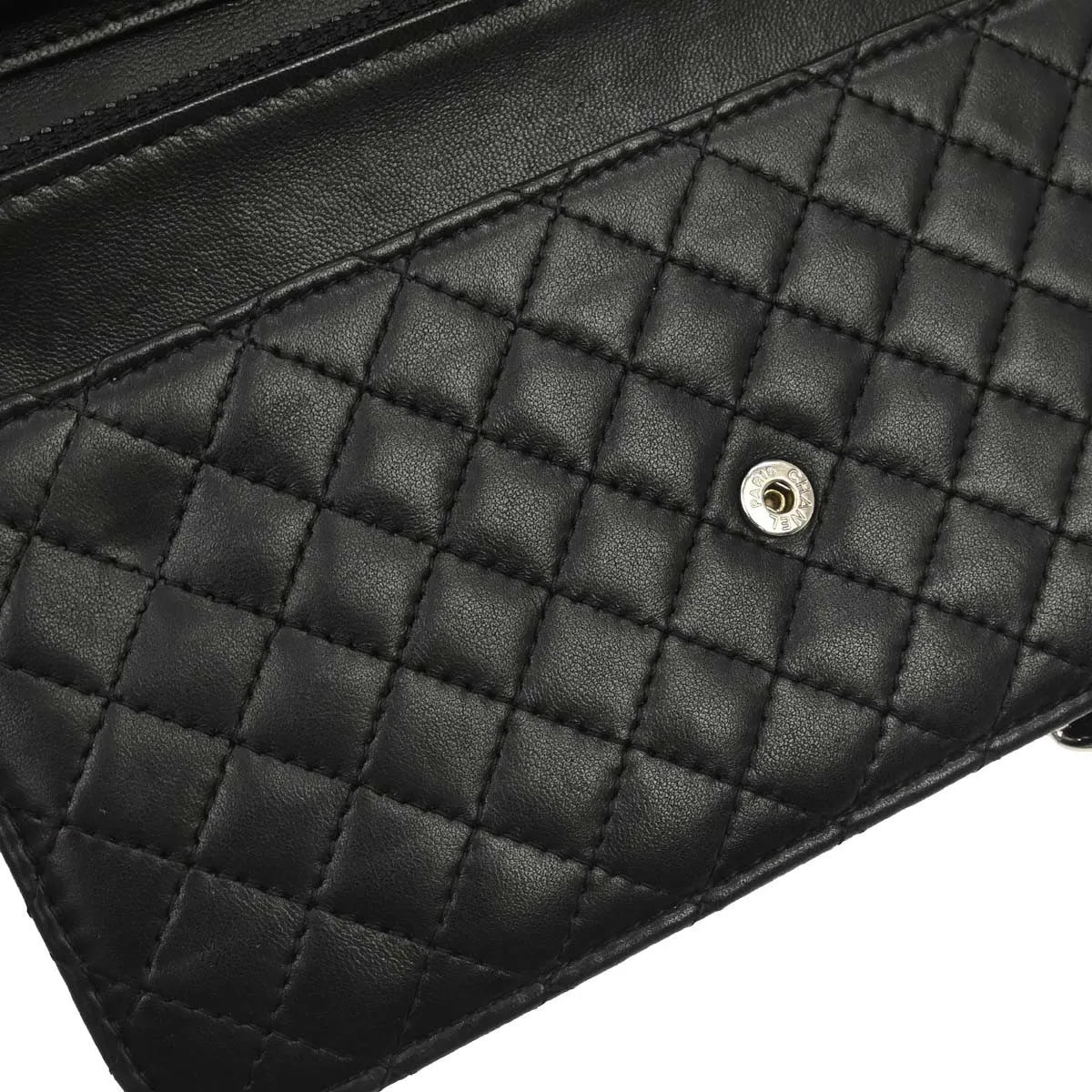 Chanel Wallet on Chain Quilted Lambskin, Black, Leather, Wallet