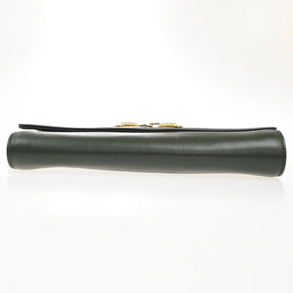 Celine Vintage Leather, Green, Leather, Shoulder Bag