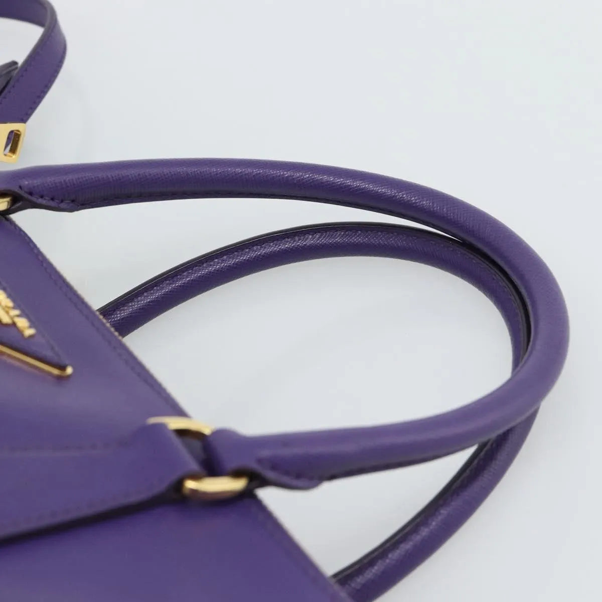 Prada Galleria Double Zip Tote Saffiano Leather, Purple, Leather, Handbag
