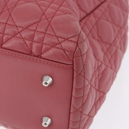 Christian Dior Soft Chain Tote Cannage Quilt Lambskin, Pink, Leather, Handbag