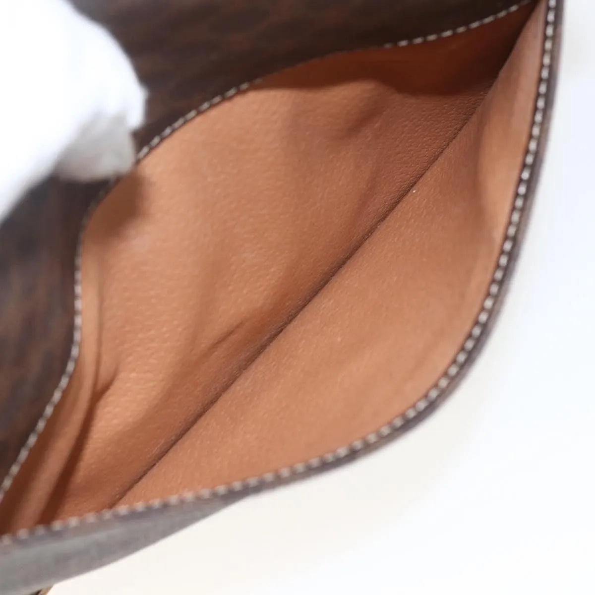 Celine Vintage Macadam Circle Logo Canvas and Leather, Brown, Canvas, Shoulder Bag