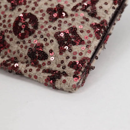 Louis Vuitton Pochette Felt and Sequin, Burgundy, Canvas, Clutch