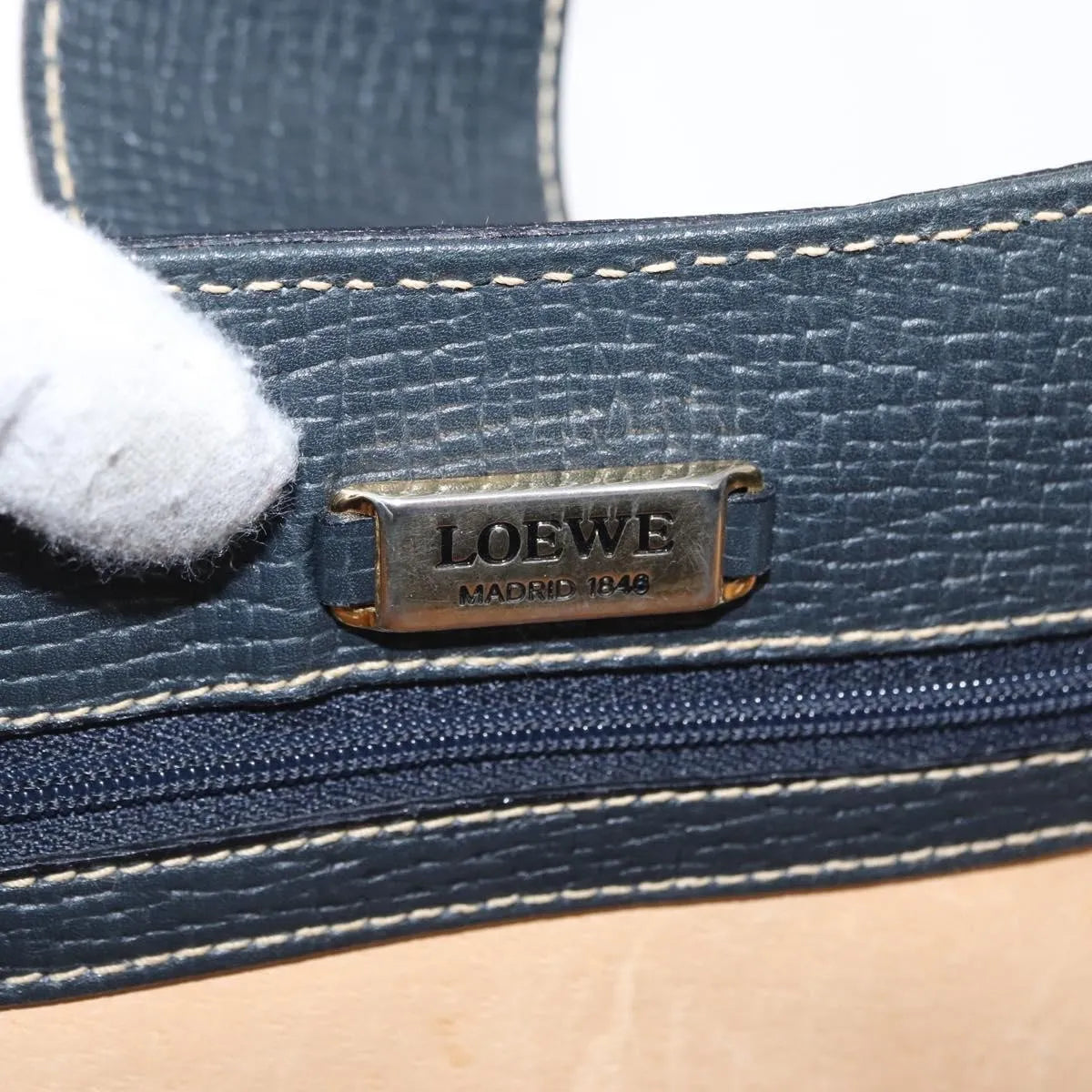Loewe Vintage Leather, Navy, Leather, Shoulder Bag