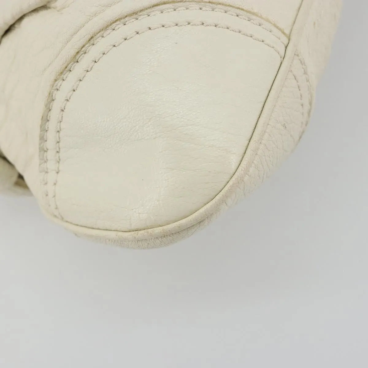 Salvatore Ferragamo Gancini Leather, White, Leather, Handbag