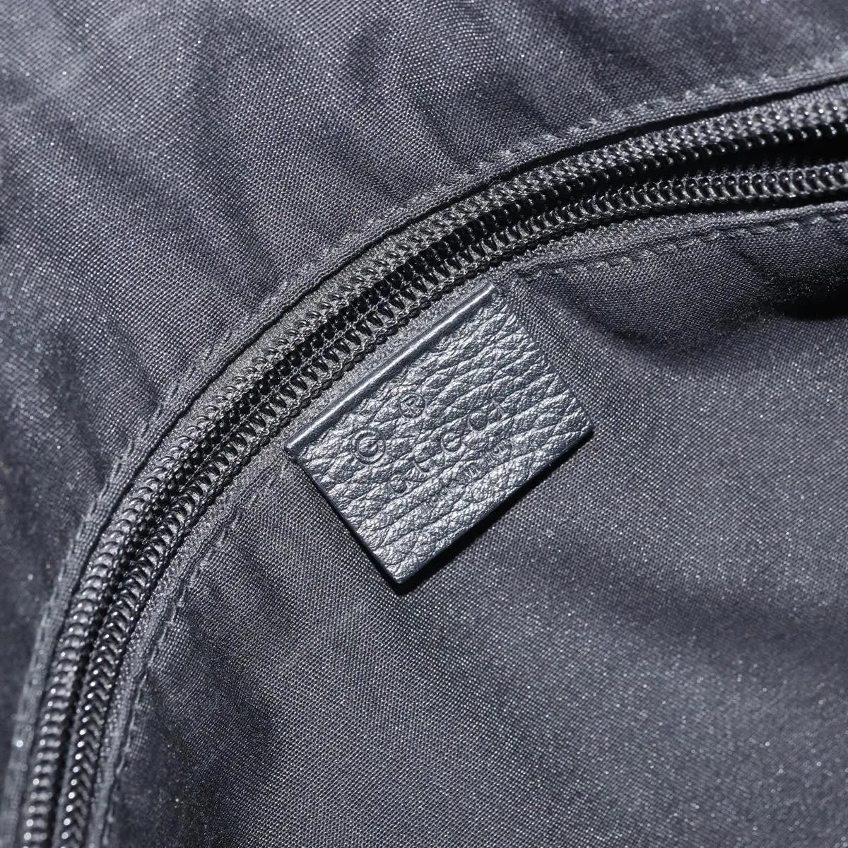 Gucci Zip Messenger GG Canvas with Perforated Leather, Black, Canvas, Shoulder Bag