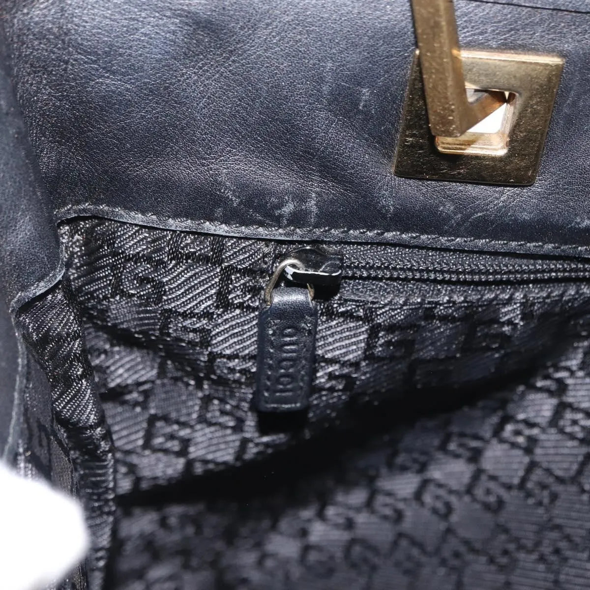 Gucci Vintage tote Leather, Black, Leather, Tote Bag