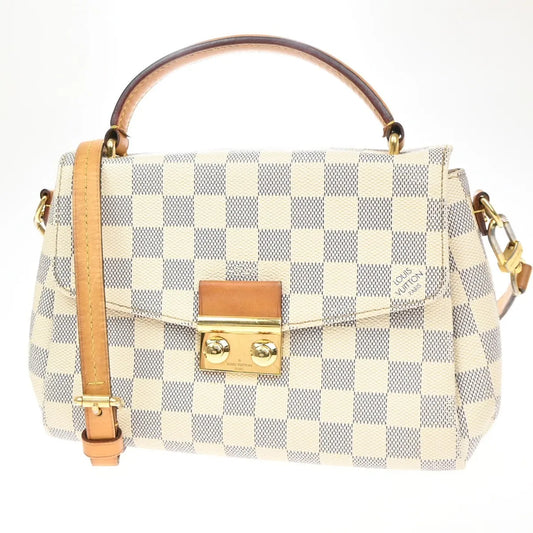 Louis Vuitton Croisette Damier, White, Canvas, Handbag
