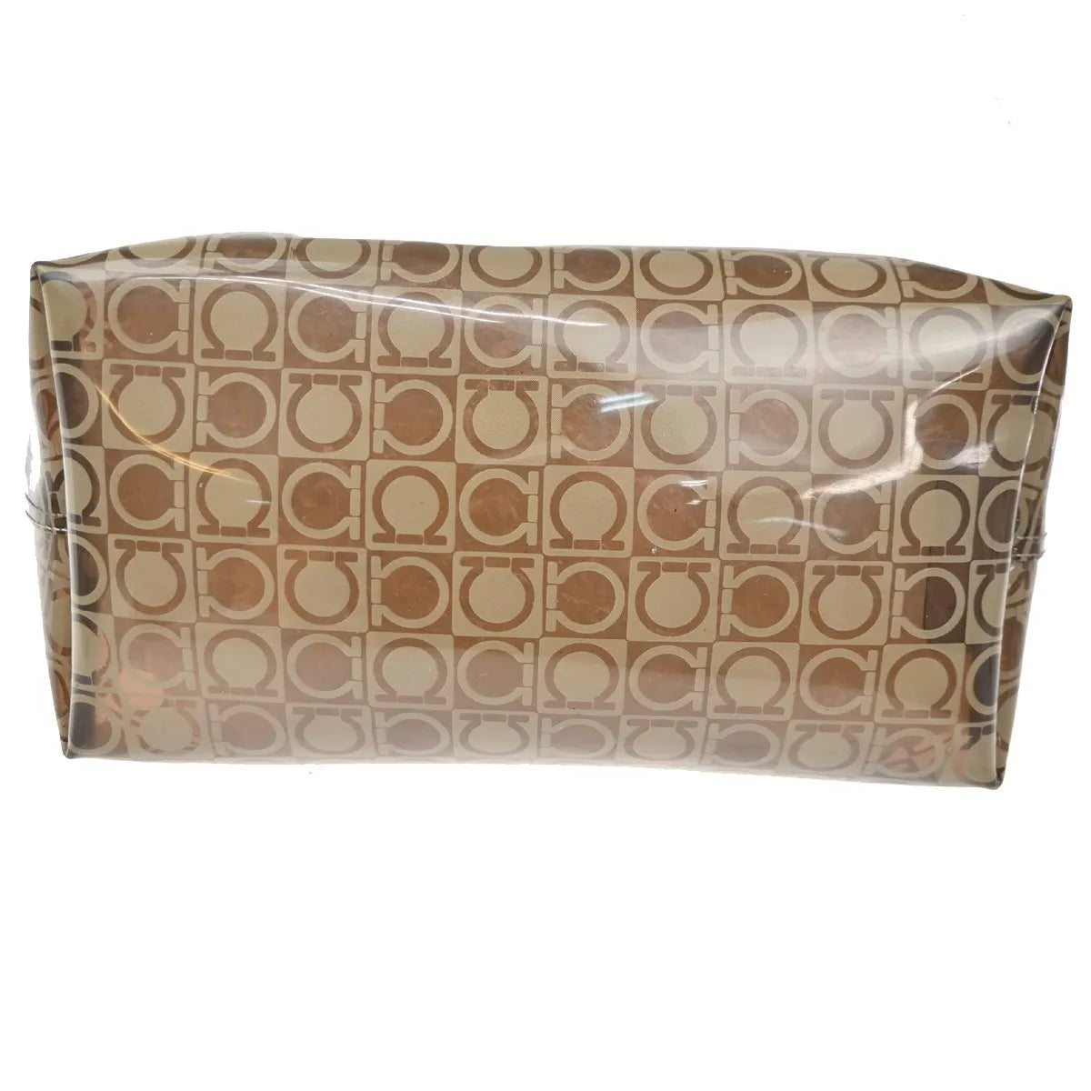 Salvatore Ferragamo Gancini Vinyl, Brown, Plastic, Shoulder Bag