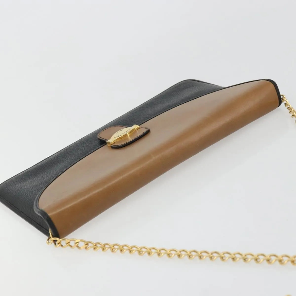 Christian Dior Vintage Chain Flap Leather, Black, Leather, Shoulder Bag