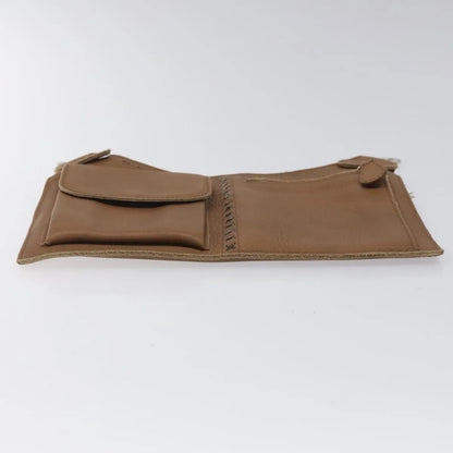 Bottega Veneta Vintage Front Pocket Waist Leather, Brown, Leather, Clutch