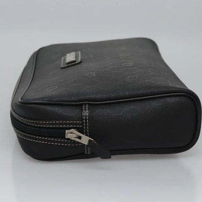 Christian Dior Vintage Honeycomb Zip Coated Canvas, Black, Canvas, Clutch