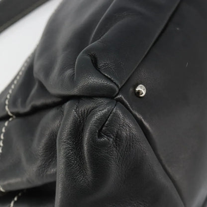 Chanel CC Shoulder Bag Leather, Black, Leather, Handbag