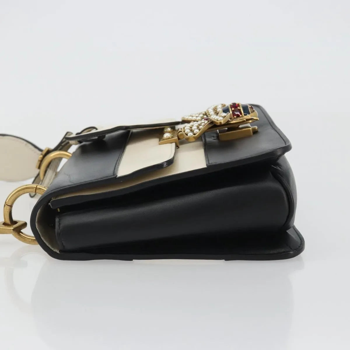 Gucci Queen Margaret Flap Colorblock Leather, Black, Leather, Shoulder Bag
