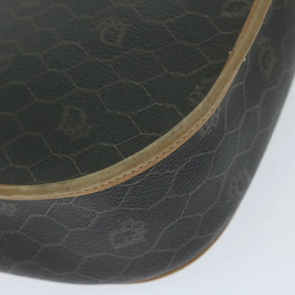 Christian Dior Vintage Honeycomb Flap Canvas and Leather, Black, Canvas, Shoulder Bag