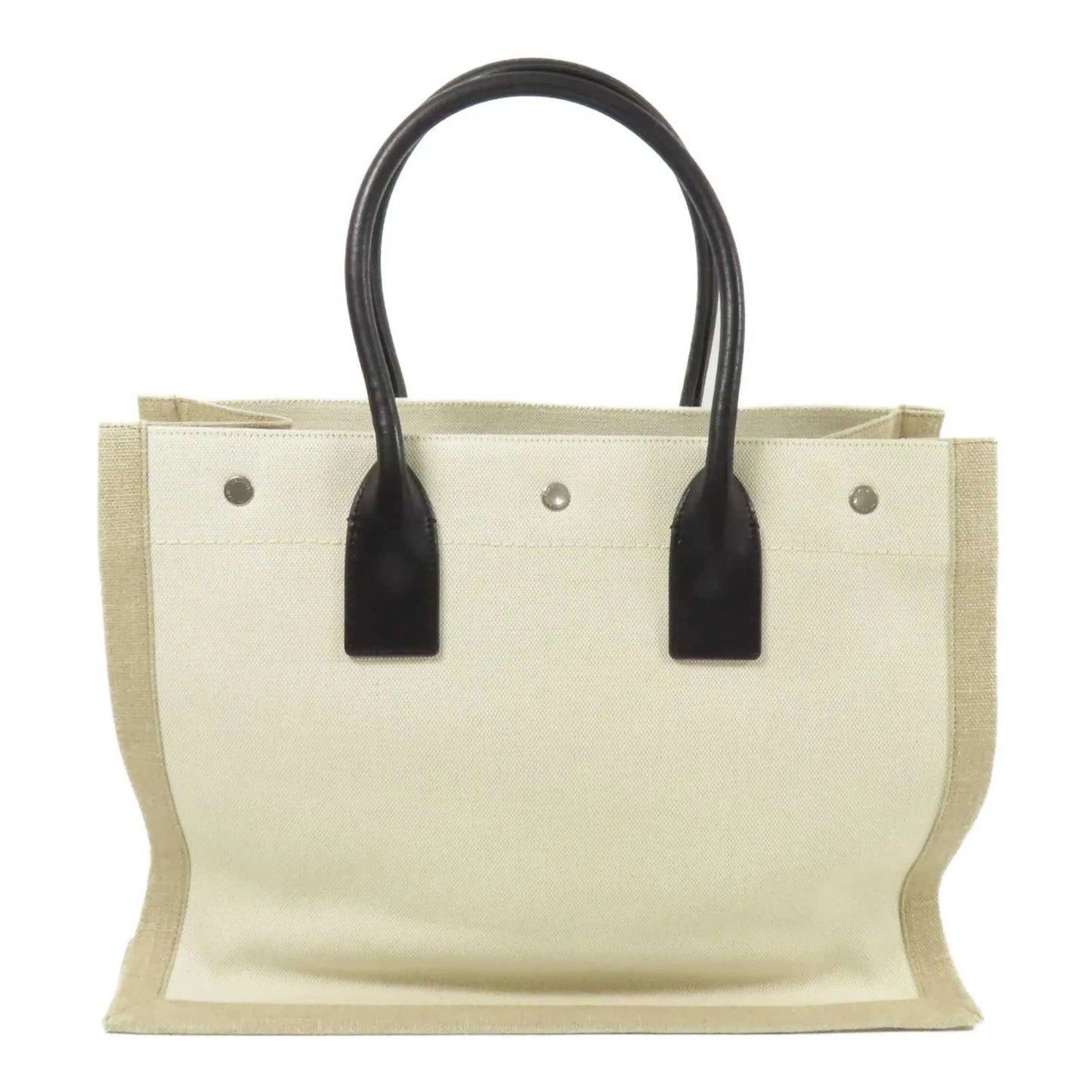 Saint Laurent Rive Gauche Felt and leather, Beige, Canvas, Tote Bag