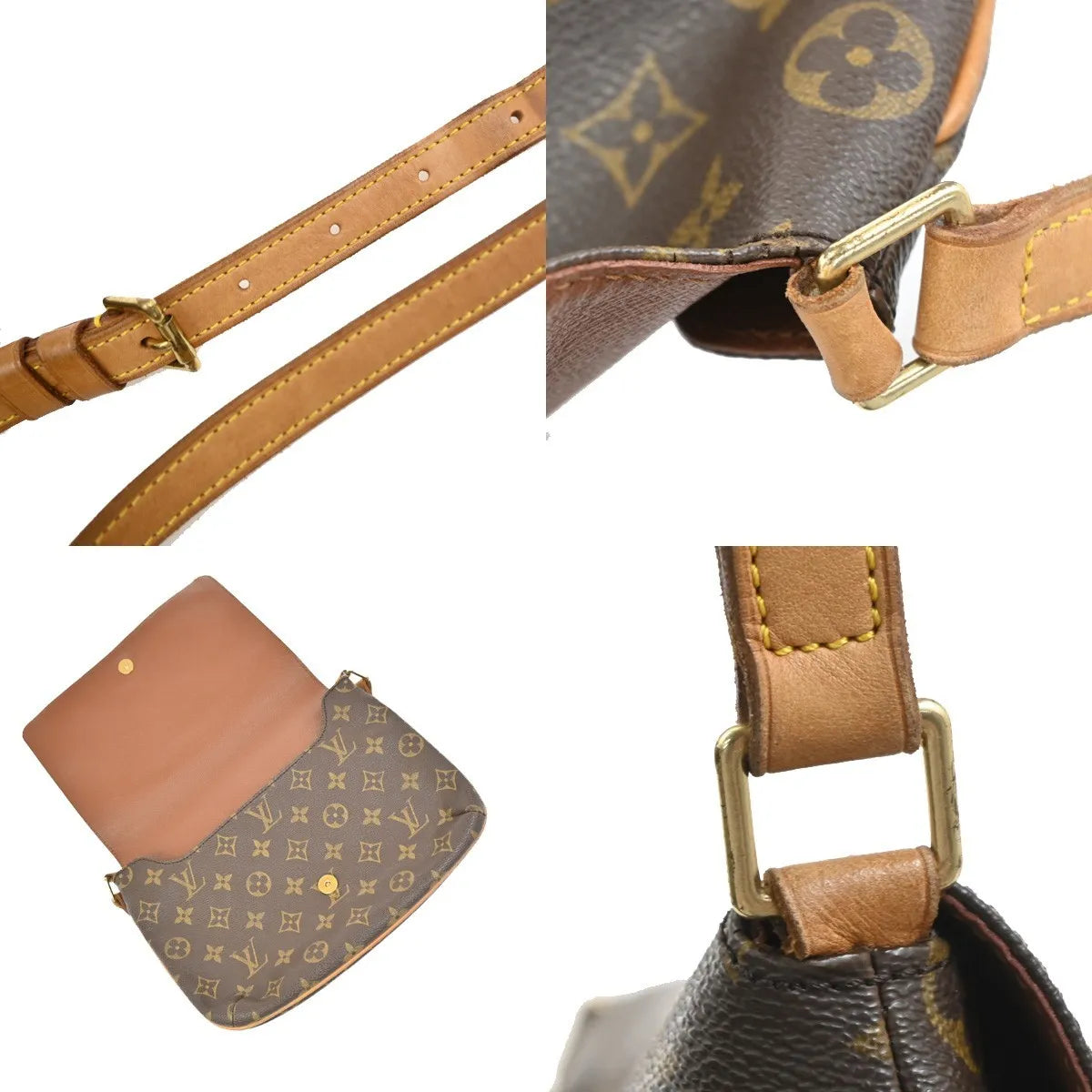 Louis Vuitton Musette Tango Monogram Canvas, Brown, Leather, Shoulder Bag