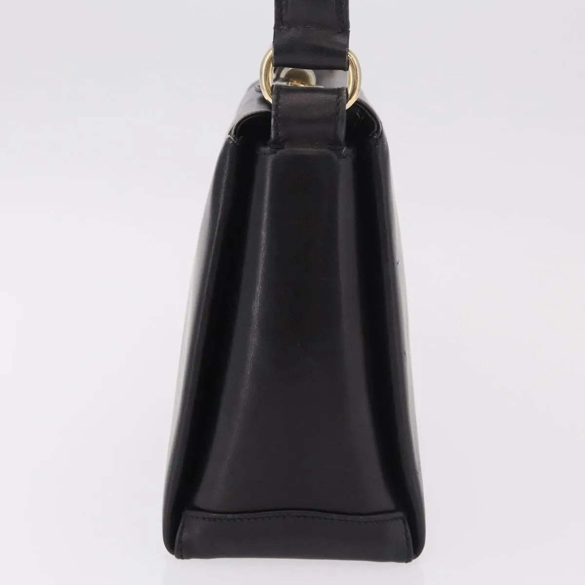 Gucci Vintage Convertible Bamboo Box Leather, Black, Leather, Handbag