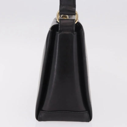 Gucci Vintage Convertible Bamboo Box Leather, Black, Leather, Handbag