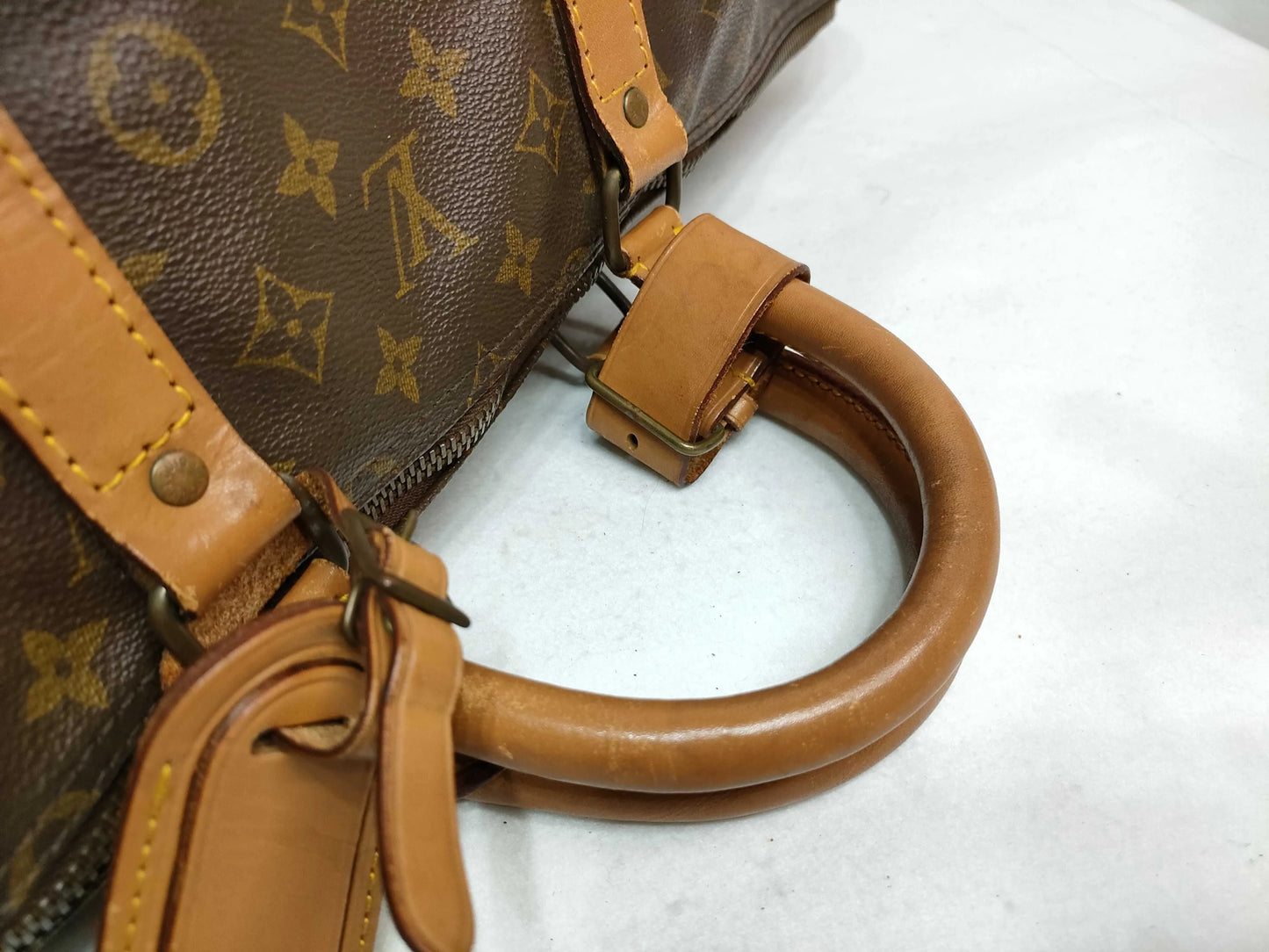 Louis Vuitton Keepall Monogram Canvas, Beige, Canvas, Travel Bag