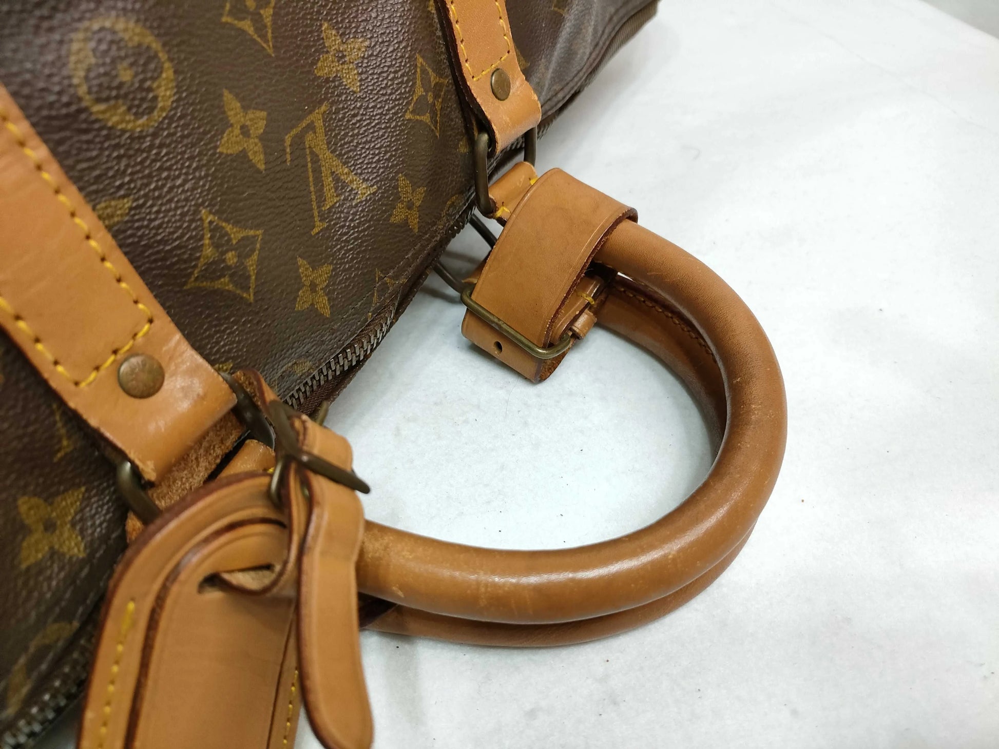 Louis Vuitton Keepall Monogram Canvas, Beige, Canvas, Travel Bag