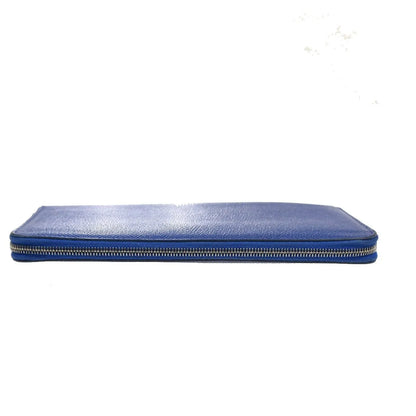Hermes Azap Zip Around Silk'in Epsom, Blue, Leather, Wallet