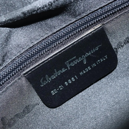 Salvatore Ferragamo Vala Canvas, Gray, Canvas, Handbag