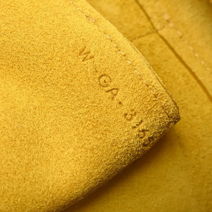 Celine Belt Textured Leather, Yellow, Leather, Handbag