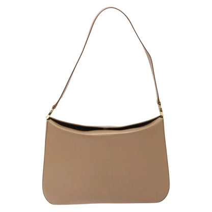 Salvatore Ferragamo Gancini Leather, Beige, Leather, Shoulder Bag