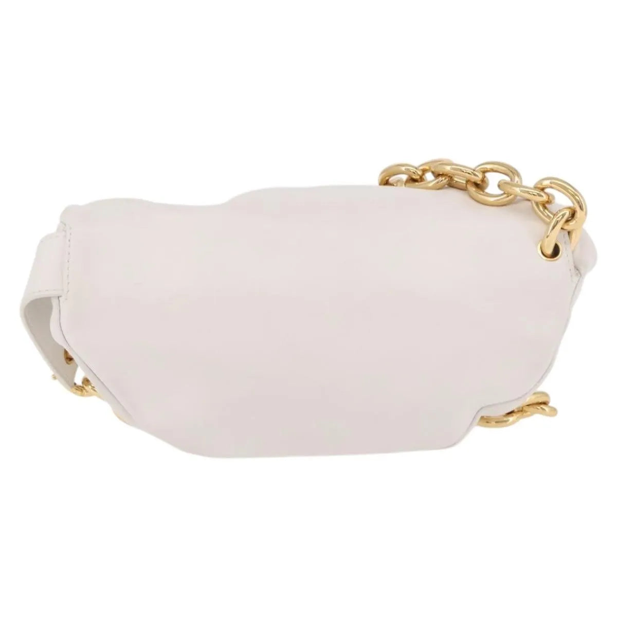 Bottega Veneta The Chain Leather, White, Leather, Shoulder Bag