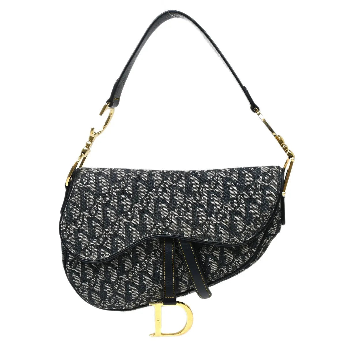 Christian Dior Vintage Trotter Canvas, Navy, Canvas, Handbag