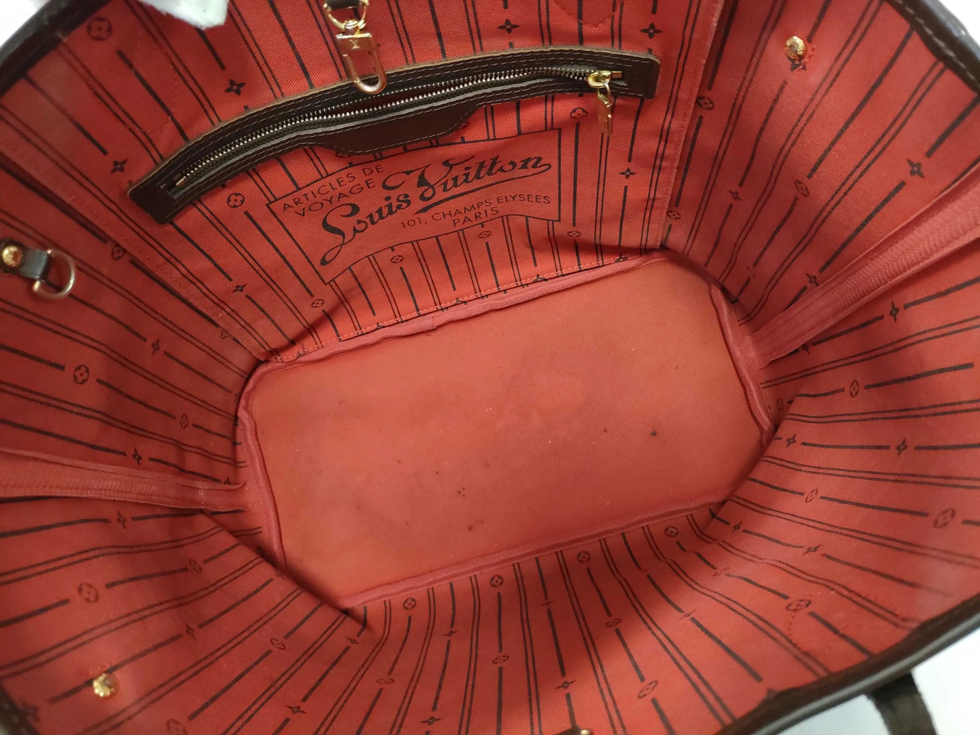Louis Vuitton Neverfull Tote Damier, Brown, Canvas, Tote Bag