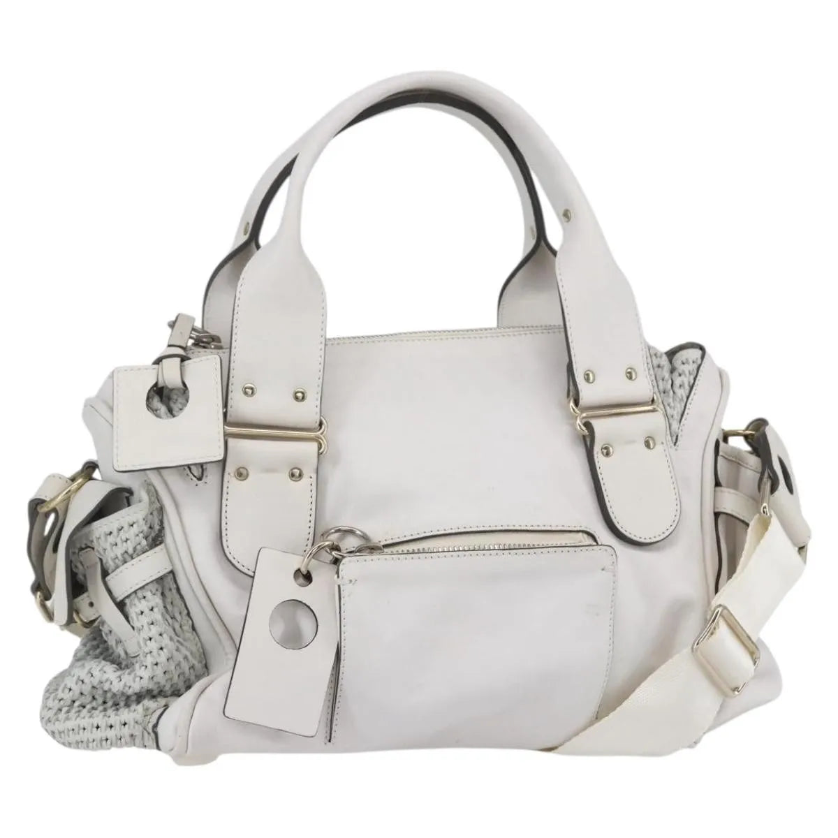 Chloe Vintage Leather, White, Leather, Shoulder Bag