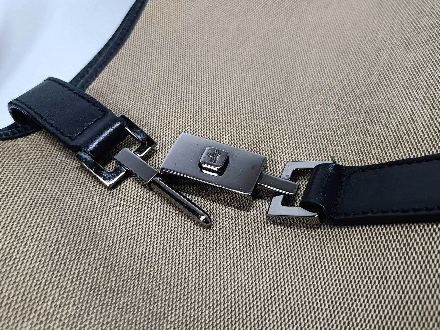 Gucci Vintage Jackie Canvas, Beige, Canvas, Handbag