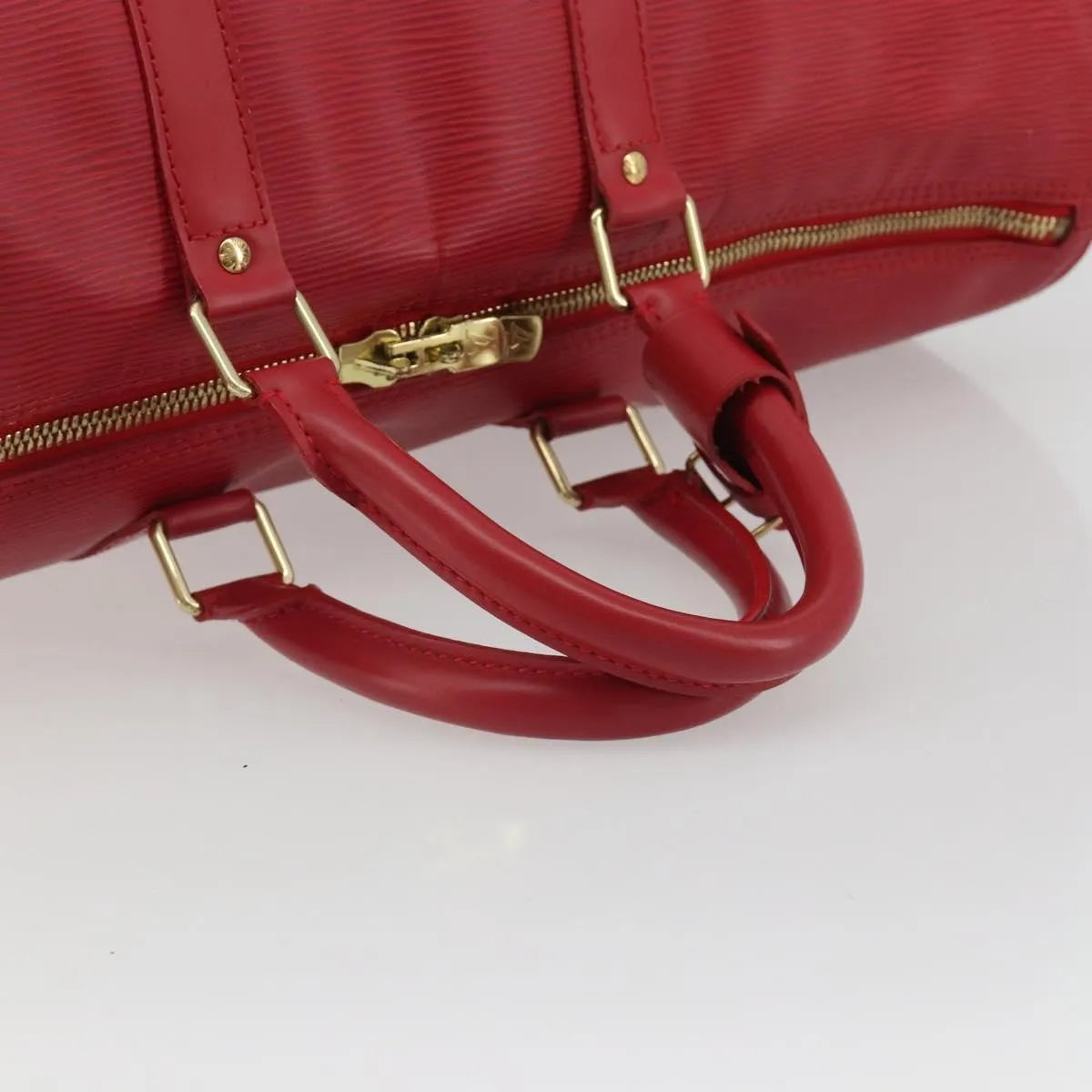 Louis Vuitton Keepall Epi, Red, Leather, Travel Bag