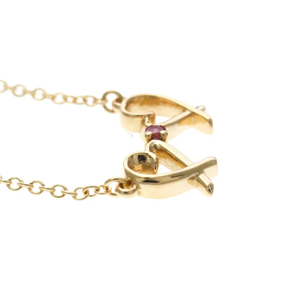 Tiffany & Co. Double Loving Heart Pendant 18K Rose Gold with Pink Sapphire, Gold, Pink Gold, Necklace
