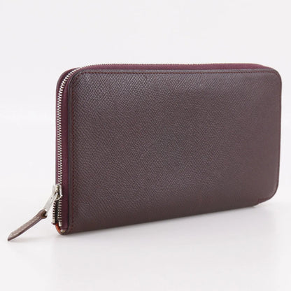 Hermes Azap Zip Around Epsom, Burgundy, Leather, Wallet