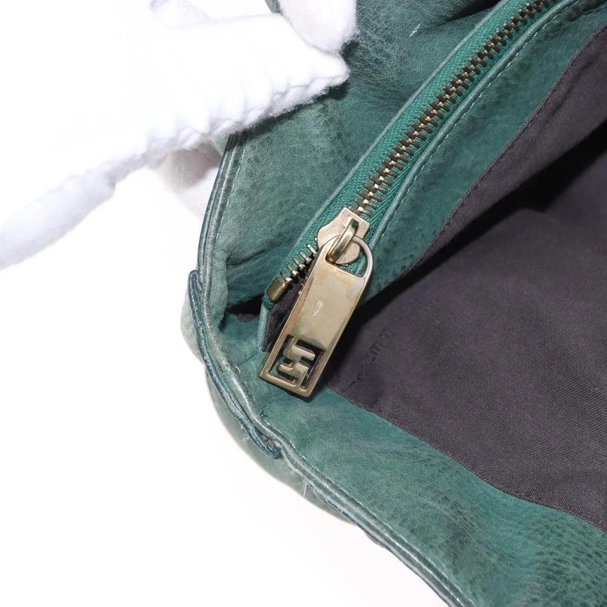 Fendi Vintage Tote leather, Green, Leather, Shoulder Bag