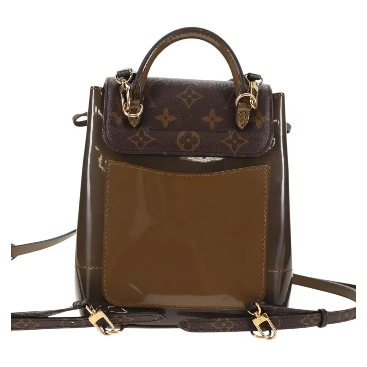 Louis Vuitton Hot Springs Vernis with Monogram Canvas, Brown, Canvas, Backpack