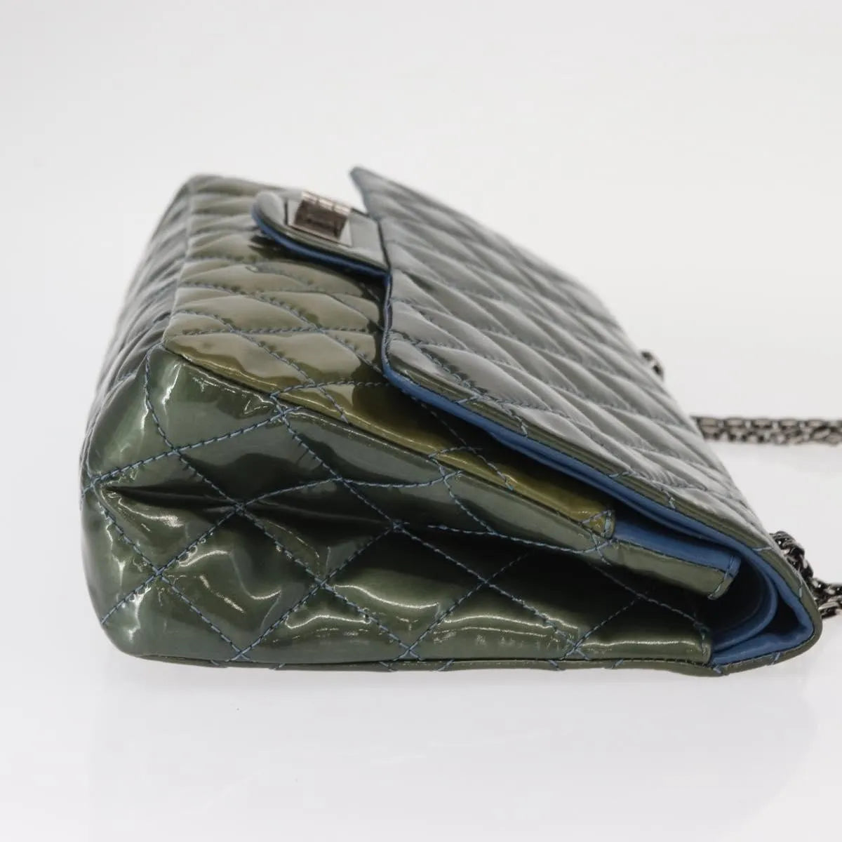 Chanel Reissue 2.55 Flap Quilted Patent, Green, Metal, Shoulder Bag